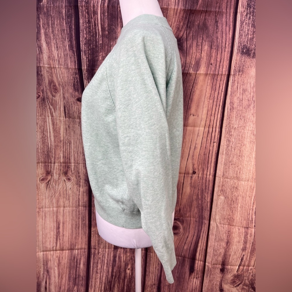 A new day cotton blend aqua pullover crew neck knit sweater women’s size M - Picture 3 of 13